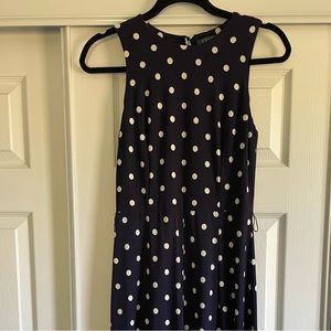 Navy blue polka dot dress